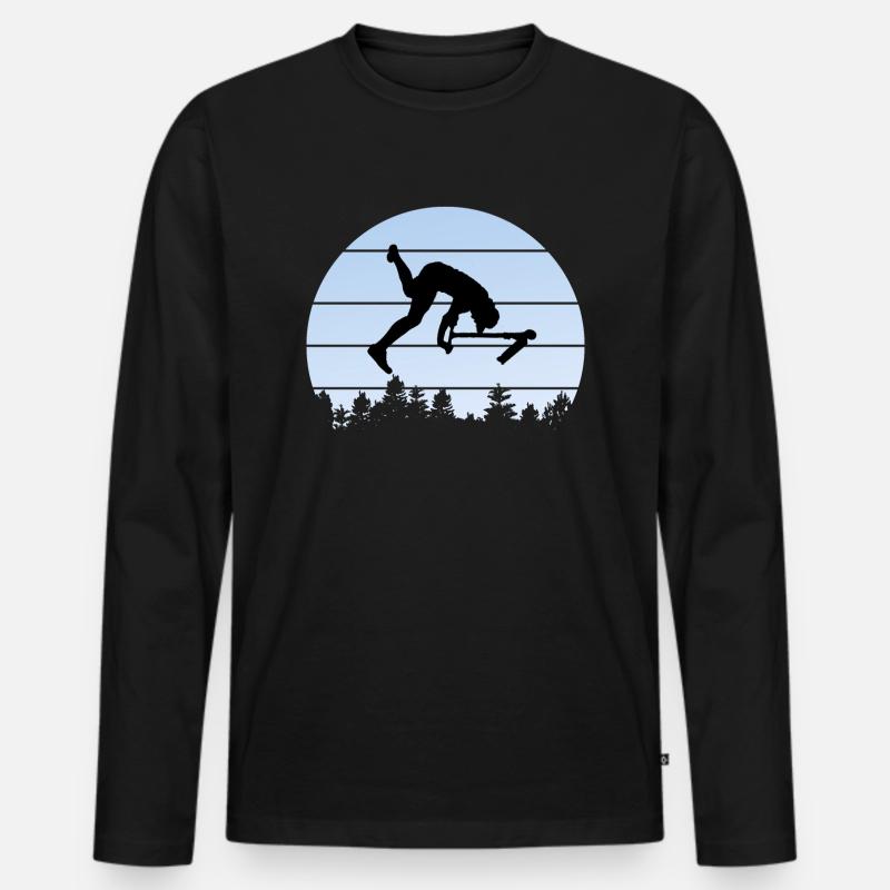 Freestyle-Roller - Männer Premium Bio Langarmshirt - Schwarz