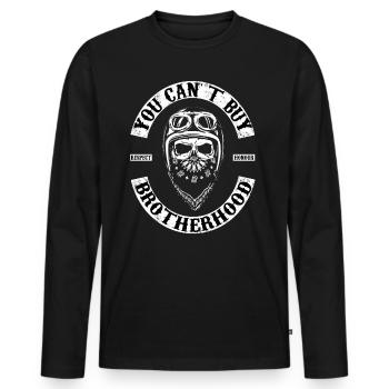 Brotherhood biker T-shirt, sweat à capuche.. - T-shirt manches longues Premium bio Homme - noir - Devant - Nico (187cm)