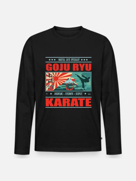 cool Goju Ryu Karate - Japan Design - Premium økologisk langærmet T-shirt til mænd - sort