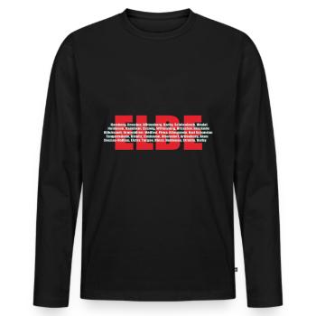 Elbe ein deutscher Fluss mit ihren Städten - Männer Premium Bio Langarmshirt - Schwarz - Vorne - Nico (187cm)