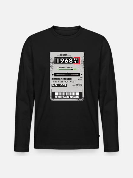 Three-phase meter birthday 1968 gift - Men's Premium Organic Long Sleeve Shirt - black