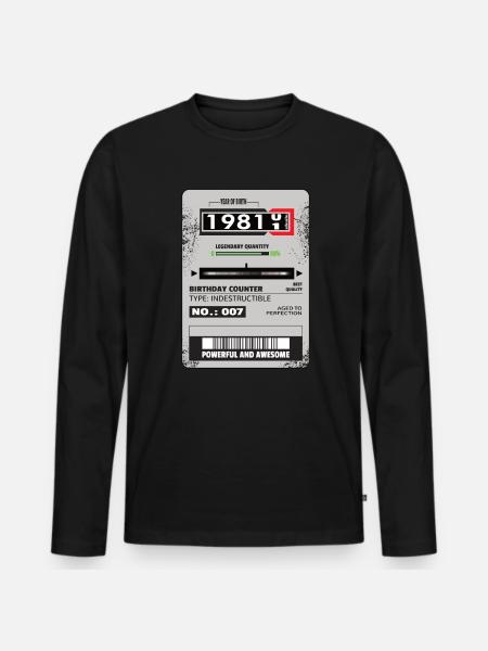 Three-phase meter birthday 1981 gift - Men's Premium Organic Long Sleeve Shirt - black