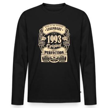 30th Birthday Gift Myth Legend Original - Men's Premium Organic Long Sleeve Shirt - black - Front - Nico (187cm)