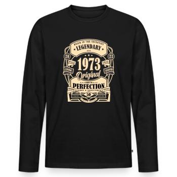 50th Birthday Gift Myth Legend Original - Men's Premium Organic Long Sleeve Shirt - black - Front - Nico (187cm)