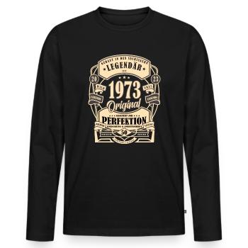50th Birthday Gift Myth Legend Original - Men's Premium Organic Long Sleeve Shirt - black - Front - Nico (187cm)