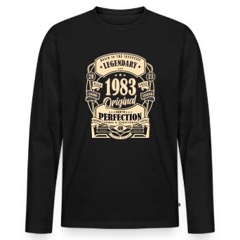 40th Birthday Gift Myth Legend Original - Men's Premium Organic Long Sleeve Shirt - black - Front - Nico (187cm)