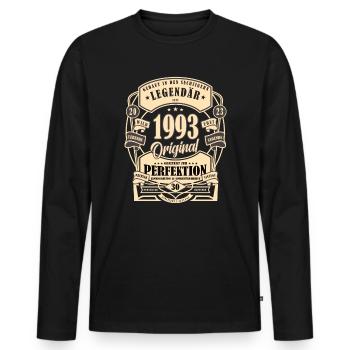 30th Birthday Gift Myth Legend Original - Men's Premium Organic Long Sleeve Shirt - black - Front - Nico (187cm)