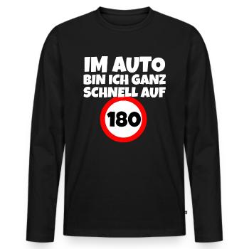 Autofahrer Schnelles Autofahren - Männer Premium Bio Langarmshirt - Schwarz - Vorne - Nico (187cm)