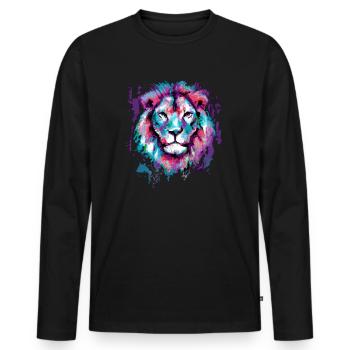 Léo Art Peinture - T-shirt manches longues Premium bio Homme - noir - Devant - Nico (187cm)