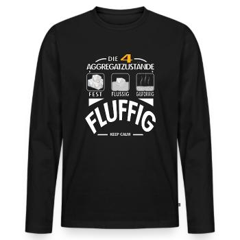 Physik 4 Aggregatzustände Fluffig Dick Geschenk - Männer Premium Bio Langarmshirt - Schwarz - Vorne - Nico (187cm)