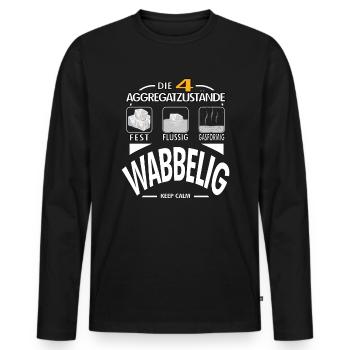 Physik 4 Aggregatzustände wabbelig Dick Geschenk - Männer Premium Bio Langarmshirt - Schwarz - Vorne - Nico (187cm)