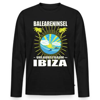 Île des Baléares Vacances Rêve Ibiza - T-shirt manches longues Premium bio Homme - noir - Devant - Nico (187cm)