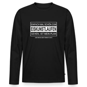 Einfach mal schön zum EISKUNSTLAUFEN gehen - Männer Premium Bio Langarmshirt - Schwarz - Vorne - Nico (187cm)