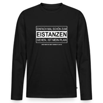 Einfach mal schön zum EISTANZEN gehen - Männer Premium Bio Langarmshirt - Schwarz - Vorne - Nico (187cm)