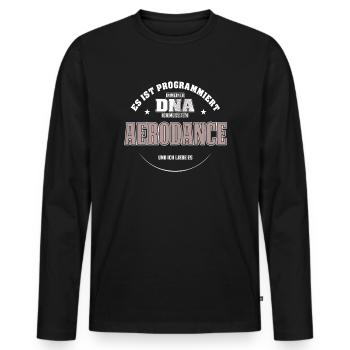Es ist in meiner DNA ich muss zum AERODANCE - Männer Premium Bio Langarmshirt - Schwarz - Vorne - Nico (187cm)