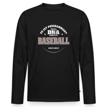 Es ist in meiner DNA ich muss zum BASEBALL - Männer Premium Bio Langarmshirt - Schwarz - Vorne - Nico (187cm)