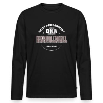 Es ist in meiner DNA ich muss zum BEACHVOLLEYBALL - Männer Premium Bio Langarmshirt - Schwarz - Vorne - Nico (187cm)