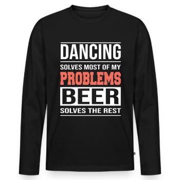 Dancing solves Most of my Problems, Tanz Design - Men's Premium Organic Long Sleeve Shirt - black - Front - Nico (187cm)