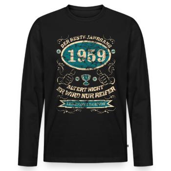 1959 der bester Jahrgang - Männer Premium Bio Langarmshirt - Schwarz - Vorne - Nico (187cm)