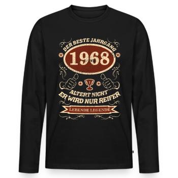 1968 der bester Jahrgang - Männer Premium Bio Langarmshirt - Schwarz - Vorne - Nico (187cm)
