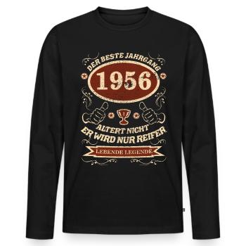 1956 der bester Jahrgang - Männer Premium Bio Langarmshirt - Schwarz - Vorne - Nico (187cm)