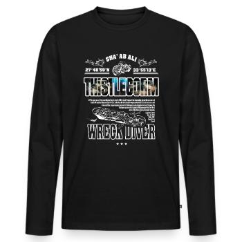 Wrack Thistlegorm Ägypten Tauchen Geschichte - Männer Premium Bio Langarmshirt - Schwarz - Vorne - Nico (187cm)