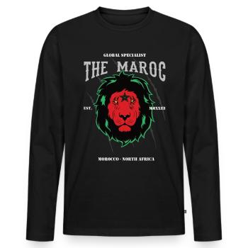 Le Maroc - Né pour être une légende - Morocco Design - T-shirt manches longues Premium bio Homme - noir - Devant - Nico (187cm)