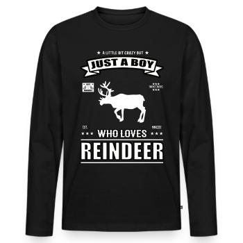 Juste un garçon qui aime la tenue de renne - T-shirt manches longues Premium bio Homme - noir - Devant - Nico (187cm)