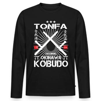 Tonfa Kobudo: Die Kunst von Okinawa - Männer Premium Bio Langarmshirt - Schwarz - Vorne - Nico (187cm)
