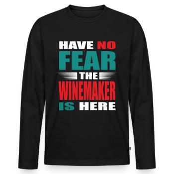 Have no Fear the Winzer is here Outfit - Men's Premium Organic Long Sleeve Shirt - black - Front - Nico (187cm)