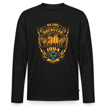 30. Geburtstag 1994 Rock'n Roll für immer Geschenk - Männer Premium Bio Langarmshirt - Schwarz - Vorne - Nico (187cm)