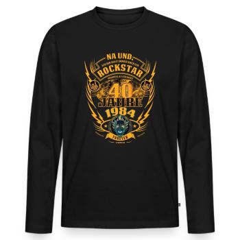 40. Geburtstag 1984 Rock'n Roll für immer Geschenk - Männer Premium Bio Langarmshirt - Schwarz - Vorne - Nico (187cm)