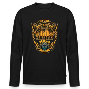 60. Geburtstag 1964 Rock'n Roll für immer Geschenk - Männer Premium Bio Langarmshirt - Schwarz - Vorne - Nico (187cm)