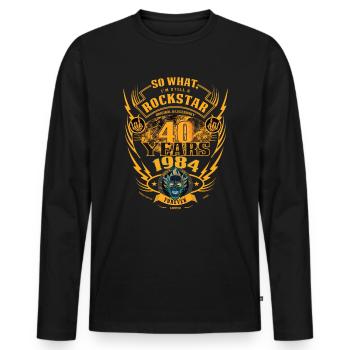 40. Geburtstag 1984 Rock'n Roll für immer Geschenk - Männer Premium Bio Langarmshirt - Schwarz - Vorne - Nico (187cm)