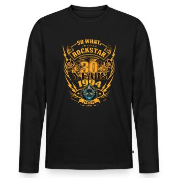 30. Geburtstag 1994 Rock'n Roll für immer Geschenk - Männer Premium Bio Langarmshirt - Schwarz - Vorne - Nico (187cm)