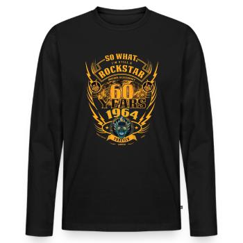 60. Geburtstag 1964 Rock'n Roll für immer Geschenk - Männer Premium Bio Langarmshirt - Schwarz - Vorne - Nico (187cm)