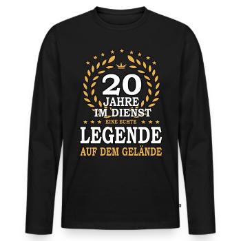 20 Jahre Jubiläum, eine Legende auf dem Gelände - Männer Premium Bio Langarmshirt - Schwarz - Vorne - Nico (187cm)