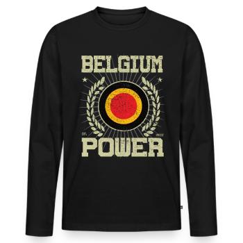 Design Cool Belgique - T-shirt manches longues Premium bio Homme - noir - Devant - Nico (187cm)