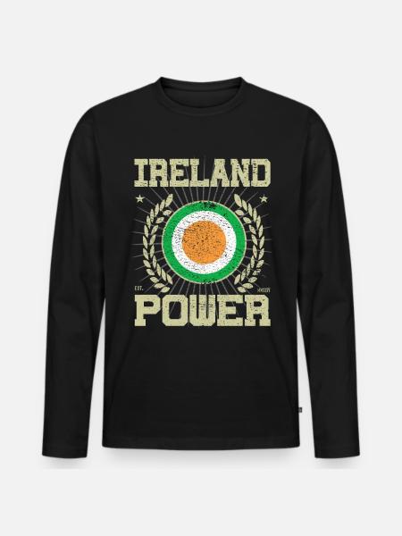 Cool Ireland Design - Men's Premium Organic Long Sleeve Shirt - black