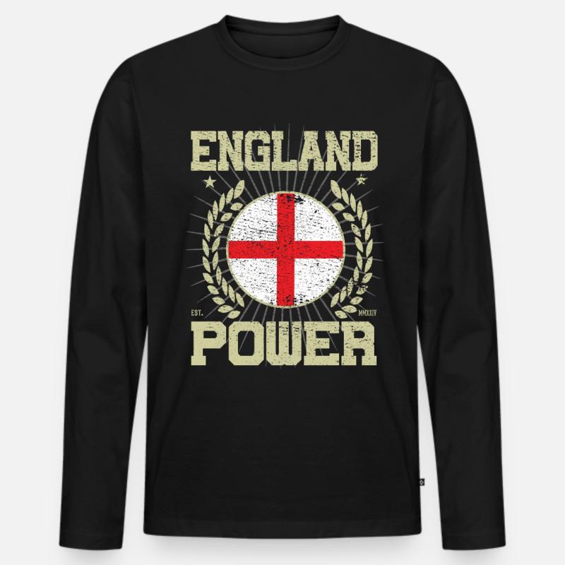 Cooles England Design - Männer Premium Bio Langarmshirt - Schwarz