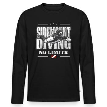 Sidemount Taucher Geschenk Keine Limits - Männer Premium Bio Langarmshirt - Schwarz - Vorne - Nico (187cm)
