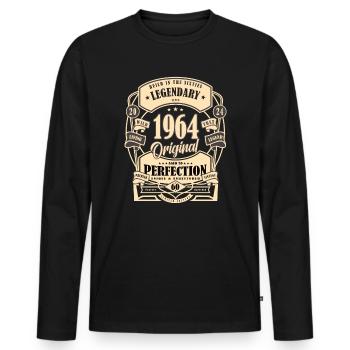 60. Geburtstag, Geschenk, Legende, Original, 1964 - Männer Premium Bio Langarmshirt - Schwarz - Vorne - Nico (187cm)