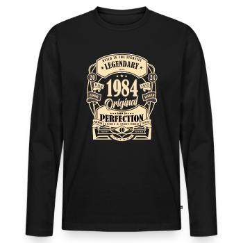 40. Geburtstag, Geschenk, Legende, Original, 1984 - Männer Premium Bio Langarmshirt - Schwarz - Vorne - Nico (187cm)