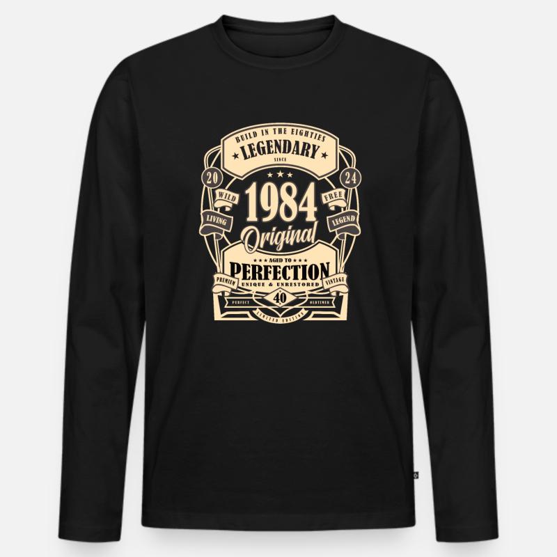 40. Geburtstag, Geschenk, Legende, Original, 1984 - Männer Premium Bio Langarmshirt - Schwarz