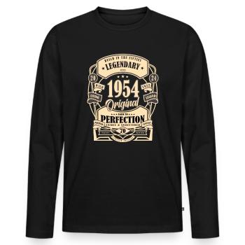70. Geburtstag, Geschenk, Legende, Original, 1954 - Männer Premium Bio Langarmshirt - Schwarz - Vorne - Nico (187cm)