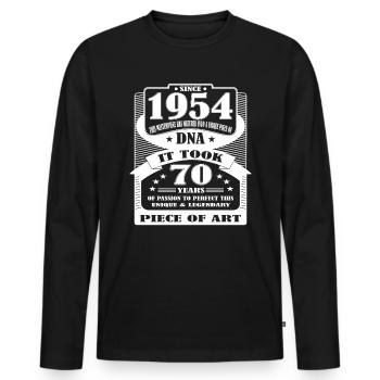 70 years, 70th birthday, 1954, it took 70 years - Men's Premium Organic Long Sleeve Shirt - black - Front - Nico (187cm)