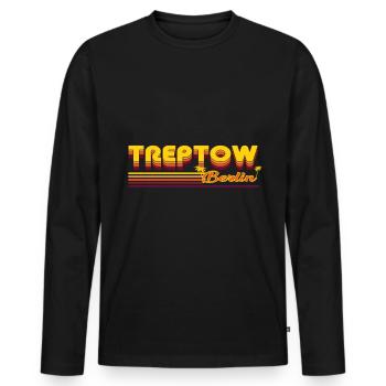 cooles Treptow Berliner Stadtteil Design - Männer Premium Bio Langarmshirt - Schwarz - Vorne - Nico (187cm)