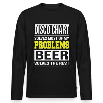 Disco Chart résout les problèmes de conception, Beer le reste - T-shirt manches longues Premium bio Homme - noir - Devant - Nico (187cm)