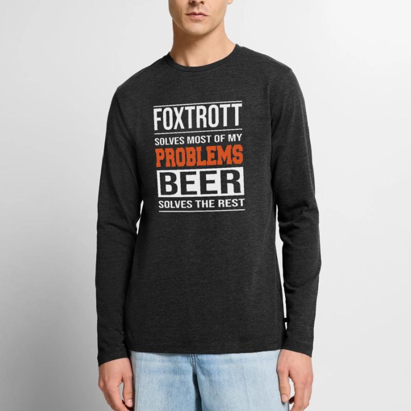 Foxtrot solves problems, beer solves the rest Men's Premium Organic Long Sleeve Shirt