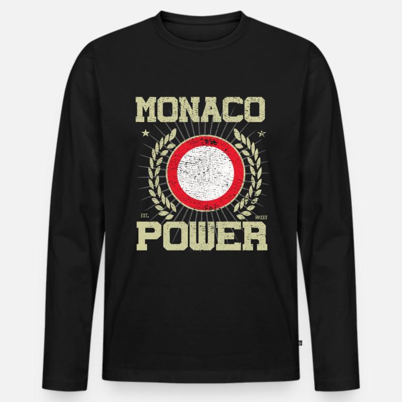 Cooles Monaco, Design - Männer Premium Bio Langarmshirt - Schwarz